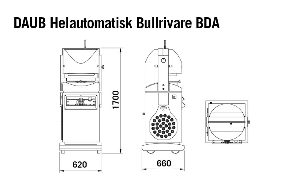 Helautomatisk bullrivare för delning och rundning bageri daub sveba dahlen