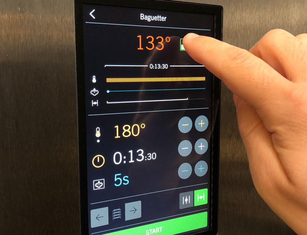 Kontrollpanel SD Touch II bageriugn stickugn halvsticksfunktion Sveba Dahlen