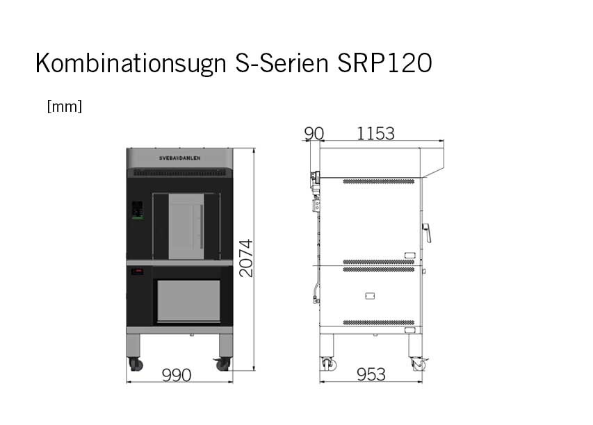 Kombinationsugn ministickugn underbyggt jässkåp SRP120 produktmått Sveba Dahlen