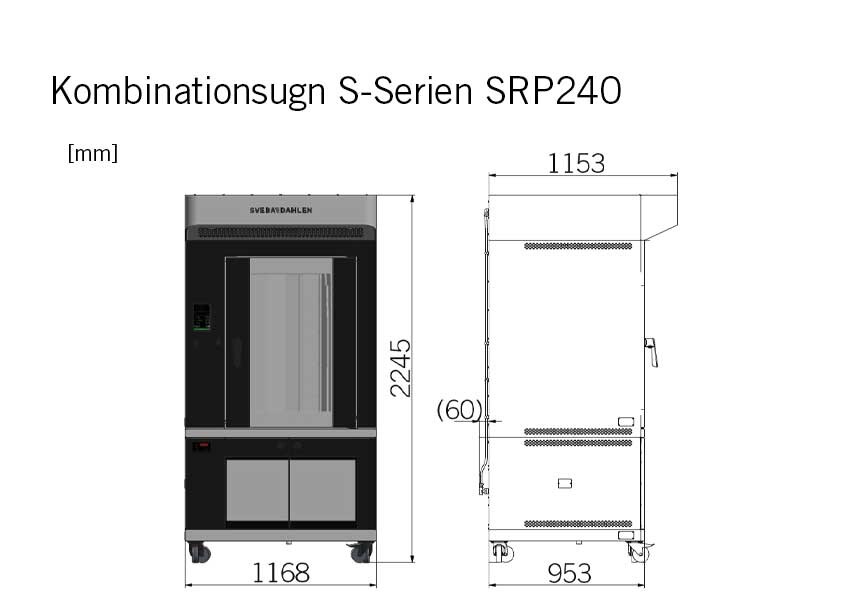 Kombinationsugn ministickugn underbyggt jässkåp SRP240 produktmått Sveba Dahlen