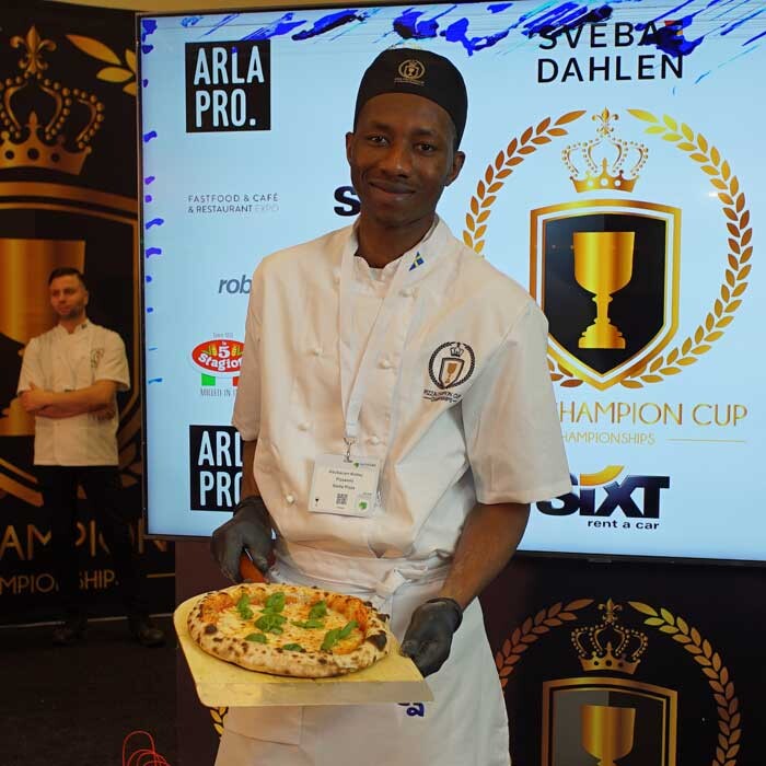 Abubacarr Abu Kolley Vinnare Sveriges Bästa Margheritapizza Pizza Champion Cup 2023 Sveba Dahlen
