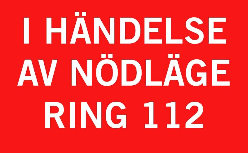 Säkerhet Ring 112 vid nödläge Sveba Dahlen