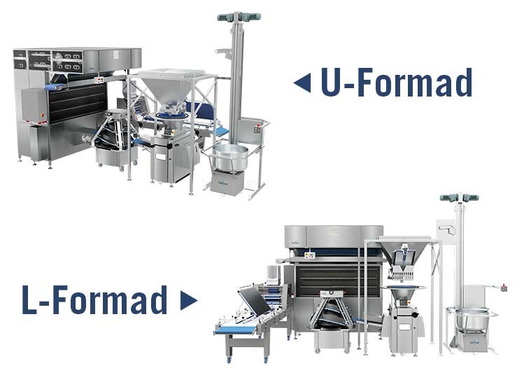 Industriell brödlinje industribageri u-formad L-formad Glimek